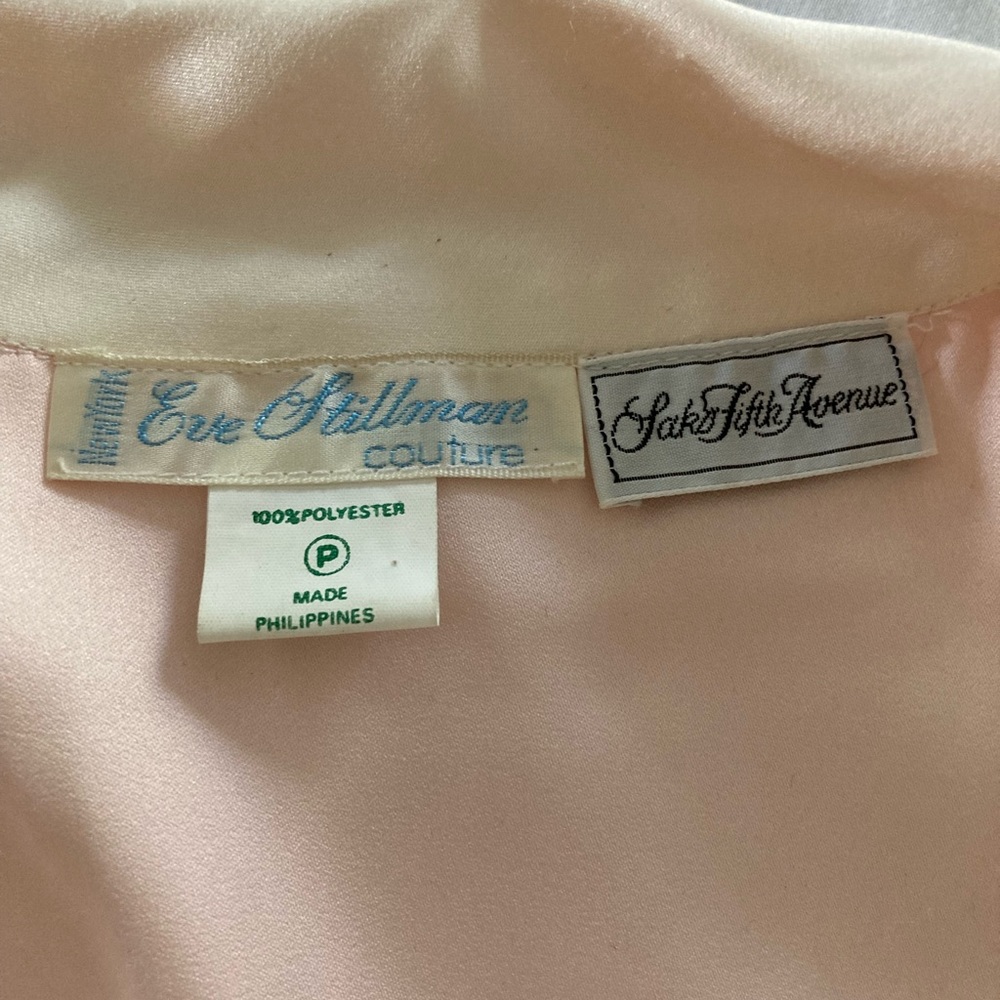 Vintage Eve Stillman for Saks Fifth Avenue Soft Pink Nightgown Long Sleeve - Picture 8 of 10